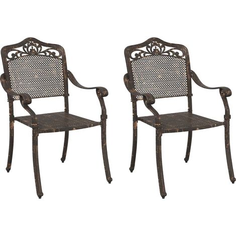 Maison Exclusive - Sedia da Giardino 2 pcs Bronzo 55 x 55 x 92,5cm Alluminio