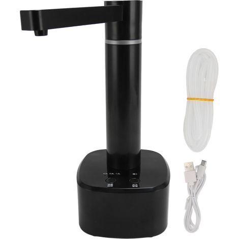 Pompe à eau automatique pour fontaine de bureau, distributeur d'eau en bouteille avec bec rotatif, 3 réglages de volume, noir (1/5)