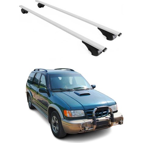 OMAC Barres de toit pour Kia Sportage mk1 JA 1995-2004 – TÜV / DIN 75302:2019 – Antivol inclus – Charge max 75 kg – 2 barres Argent (1/4)