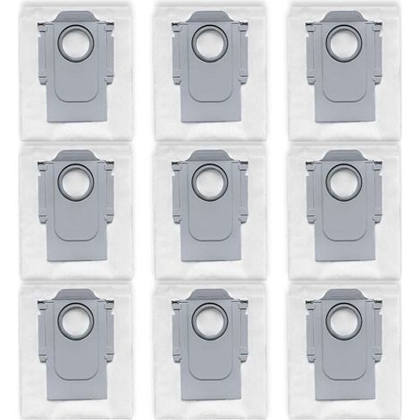 9 Sacs à poussière compatibles avec Roborock Qrevo Série (Curv, Curv 2 Pro, CurvX, Curv S5X, Edge, Master, MaxV, Plus, Pro, S, Slim, S5V), QV 35A / 35S, S8 MaxV Ultra, Saros 10 / 10R / Z70