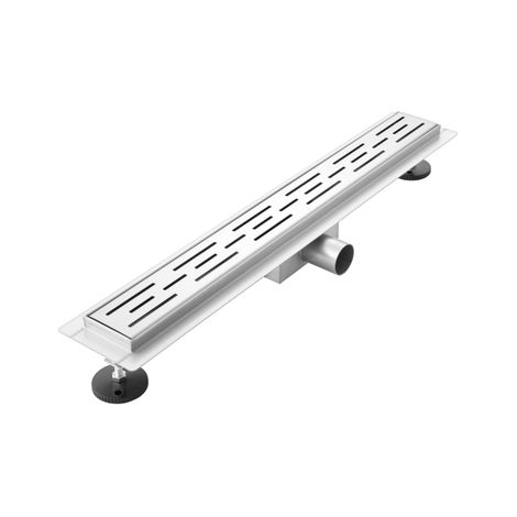 Adema Ralo caniveau de douche - 80cm - avec grille - avec rebord de scellement - acier inoxydable brossé