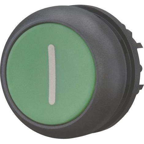 Eaton Pulsador, RMQ-Titan, plano, momentáneo, verde, marcado, Anillo frontal negro, 216608