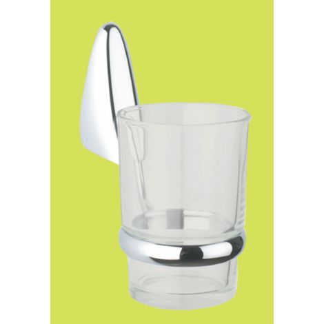 porte-brosse A dents en verre drop series en mA tal chromA et verre satinA