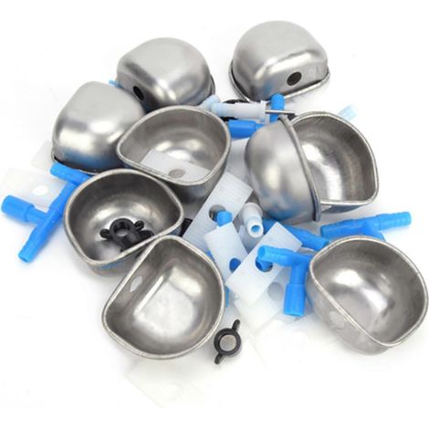 10 Abreuvoirs en Acier Inoxydable pour Lapins, Bol à Eau et Mangeoire pour Furet Renard, Accessoires d'Élevage (1/5)