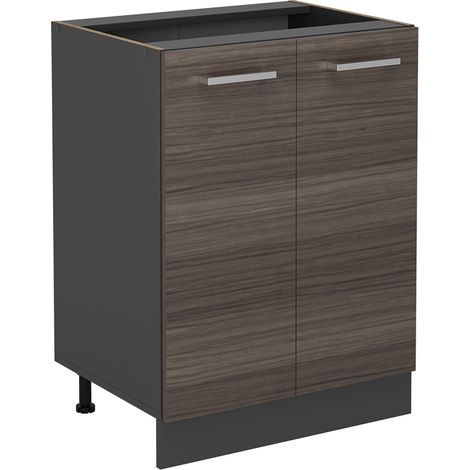 Mobiletto base cucina R-Line, Grigio nobile, 60 cm senza piano di lavoro, Vicco