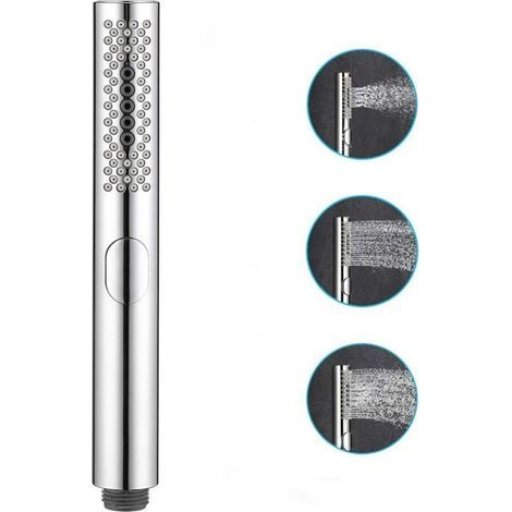 Douche à main ronde 3 modes d’eau, buses anti-calcaire facilement nettoyables, finition chromée – Lot de 1 (1/4)