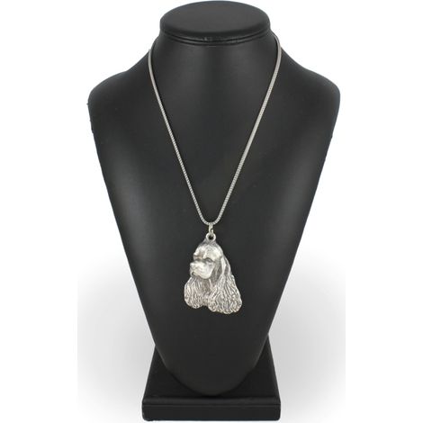 Collar con colgante de perro Clumber Spaniel, colgante de perro en cadena de plata, joyería única de Art-Dog (1/5)