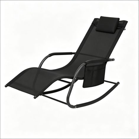 Fauteuil à bascule,siège incurvé,transisant avec poche latérale,chaise longue extérieure (uniquement avec chaise berçante) (1/5)