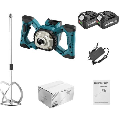 Batidora eléctrica, motor sin escobillas, niveles de velocidad ajustables, 2 pilas (1/2)