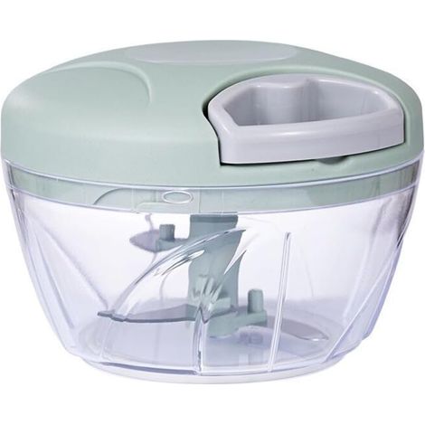 Procesador de alimentos manual con cable y picadora integrada para picar cebollas, pimientos, jengibre y otras especias. 1 electrodoméstico de tamaño mediano, color verde. (1/5)