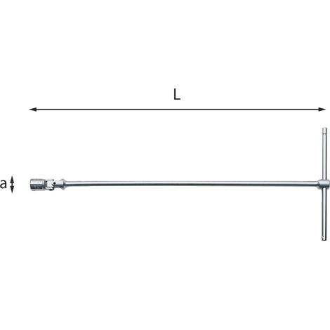 CHIAVE A T SNODATE A SNODO CARDANICO CON BOCCA ESAGONALE ESAGONO USAG 276 CE PROF - 8 (1/2)