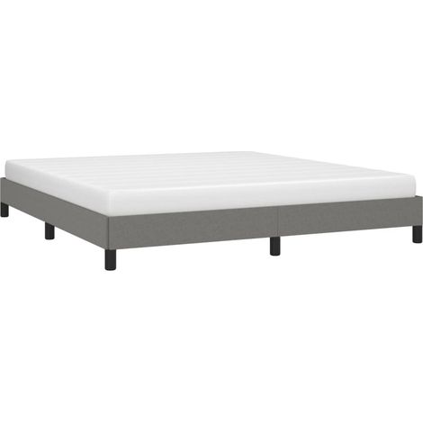 Cadre de lit sans matelas gris foncé 160x200 cm tissu vidaXL (1/5)