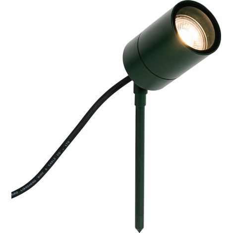 QAZQA Moderno Punto de estaca verde oscuro ajustable IP44 - Solo Acero inoxidable /Vidrio Redonda Adecuado para LED Max. 1 x 35 Watt