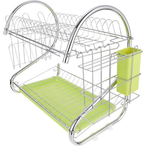 Égouttoir Vaisselle la Cuisine Métal Vert Stable Drainage (1/5)