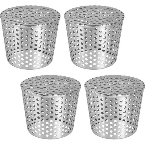 lalago 4 Pièces Crapaudine de Gouttière Grille 90-110mm, Gouttière Anti Feuilles Filtre de Descentes en Acier Inoxydable, Grilles de Drainage pour Maison Avant-Toit Fossé Égout (1/5)