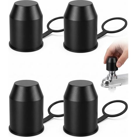 4 Pièces Cache pour Boule d’Attelage de Voiture, Protection Universelle Contre la Rouille et les Rayures, Convient aux Voitures, Camping-Cars et Remorques, Boule d’Attelage Universelle (1/5)