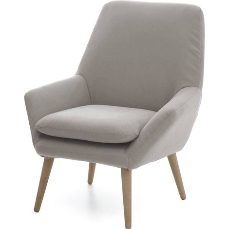 Talamo Italia Chaise longue Annarita, Fauteuil design pour le salon, 100% Made in Italy, Fauteuil relax en tissu rembourré, Cm 80x70h95, Gris, avec emballage renforcé