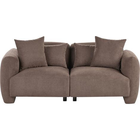 3 Setaer Sofa Brown Fabric Upholstery Minimalistic Deep Seat Low Profile Upholstered Legs EKENES