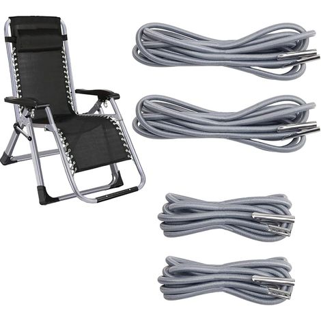 4 Pièces Elastique pour Transat 2.25 m/1.5 m Élastique Chaise Longue avec Tête Métallique Remplacement Élastiques Universelle Tension Réglable pour Chaises Longues Jardin Hamacs (2 Longueurs) (1/5)