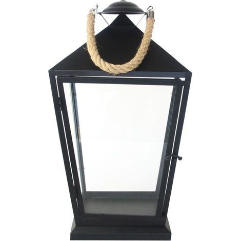 Lanterne noire avec corde M Esschert Design BV