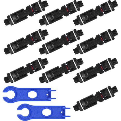10 Pairs of 2.5/4/6/10 mm² Photovoltaic Solar Connectors, Male/Female Solar Panel Adapter Fittings with Pins for Solar Panel Cable Accessories (1/5)