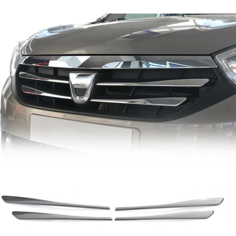 Moulure de Grille de Calandre Compatible avec Dacia Lodgy 2012 à 2018, Garniture Baguette de Calandre en Acier Inoxydable Argent (1/5)