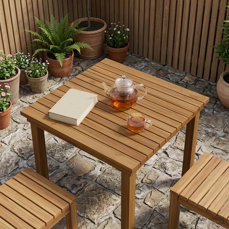 vidaXL Table Top 60 x 60 x 3.5 cm Square Solid Teak Wood Natural (1/5)