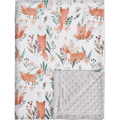 Couverture pour Bébé Récemment Né, Douce et Essentielle pour Garçons et Filles, Polaire avec Dos en Points, Unisexe, 75 x 100 cm (Petit Renard) (1/5)