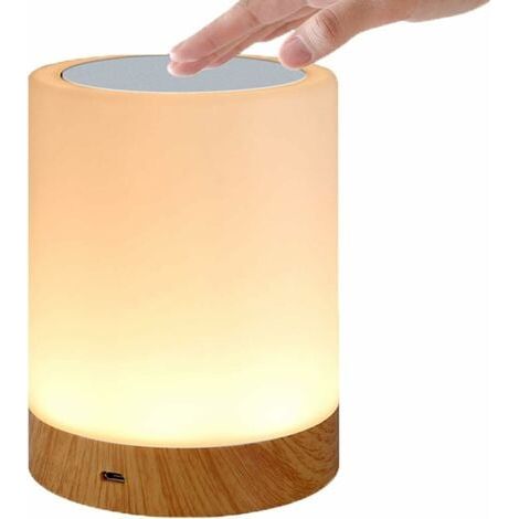 Lampe tactile LED pour chambre à coucher, salon, bureau – Lampe de chevet avec capteur RVB à changement de couleur – Port de chargement USB (1/5)