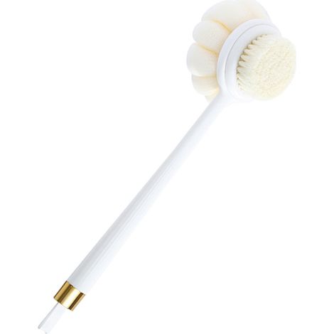 Brosse de dos antidérapante pour la douche, manche long avec poils rigides et souples (1/5)