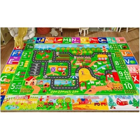 Play Mat, 50 x 80 cm, Floor Mat with Roads City Map, Crystal Velvet Mat Non-Slip for Children, Bedroom and Living Room (1/5)