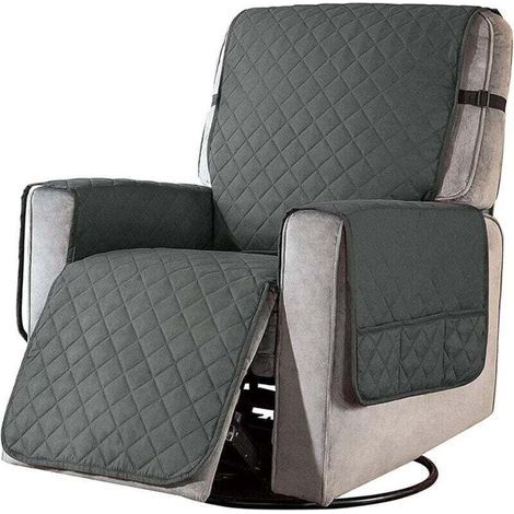 Housse de Fauteuil Relax Matelassé Couvre Fauteuil Inclinable Doux Protecteur Canapé 1 Place Antidérapant pour Animaux de Compagnie pour Chaise Canapé Décorative (Gris foncé) (1/5)