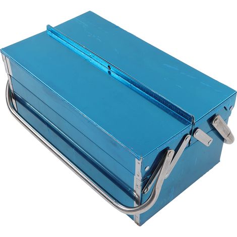 Coffre à outils 3 tiroirs 2 niveaux en acier inoxydable, cantilever pliable, valise de rangement 460, mallette accessoires robuste (1/5)