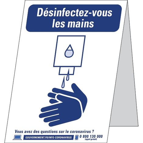 PROVOST - Panneau désinfection des mains PVC - Lot de 5 unités