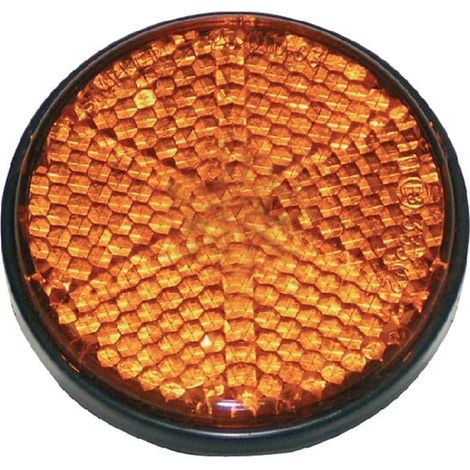 Catadioptre rond orange diamètre 60mm adhesif UNIVERSEL 488880