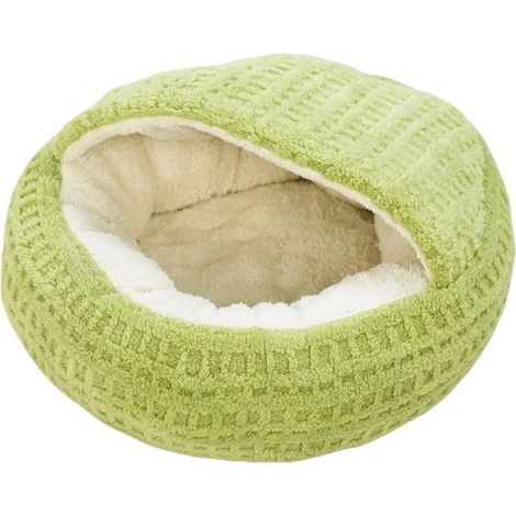 Lit pour Chat avec Capuche Nid Chauffant antidérapant en Forme de Coquillage Nid apaisant et caché pour Chat – pour la Maison, dortoir d'étudiant, Appartement, Chambre à Coucher, Salon (1/5)