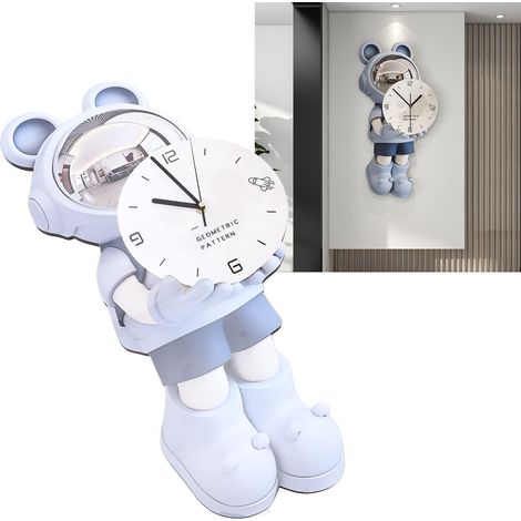 [Reloj de pared] Reloj de pared de astronauta sin marca, silencioso, moderno, minimalista, de aluminio, 30 x 60 cm, con montaje sin residuos, para salón y dormitorio. (1/5)