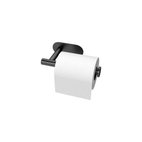 Houhence – Portarrollos de papel higiénico mural de acero inoxidable 304 – Autoadhesivo, no requiere taladrar – Negro – Instalación rápida y sencilla – Crezuo