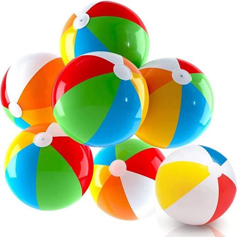 Lot de 6 Ballon de plage, 40 cm, PVC, multicolore, pour piscine, plage, pelouse, adulte, enfant (1/5)