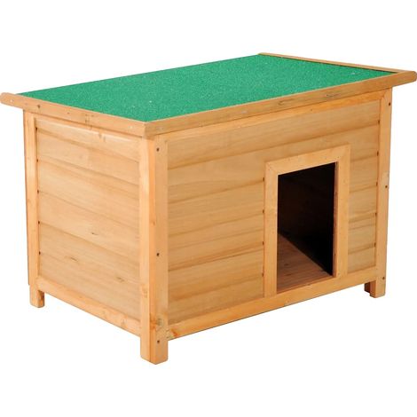 Maison pour chien, toit résistant aux intempéries, construction en bois durable, Marron clair (1/2)