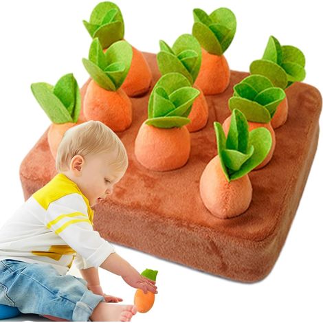 Carrot Dog Plush Toy Dog Food Search Mat,Early Education Toys (1/5)