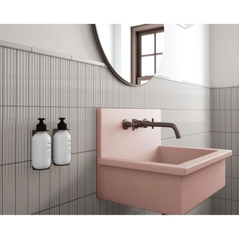 Carrelage mural faïence effet relief RYTHM 20x5cm 20x5cm Cloud Grey - Brillant - boîte de 0.38 m2 20 x 5 cm Cloud Grey - Brillant / Poli - boîte de 0