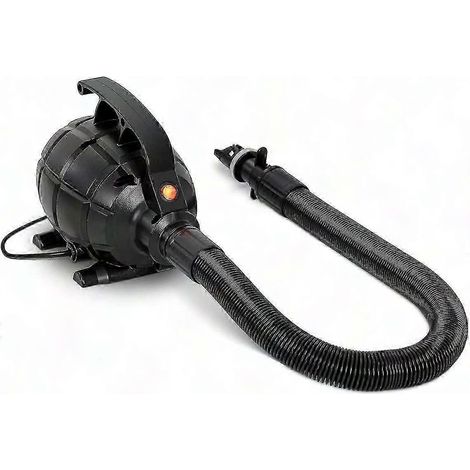 Elektrische 600-W-Luftpumpe mit 4 Düsen und Tragegriff – Schwarz, tragbare Luftpumpe für Reifen und Matratzen, inklusive Zubehör, für Zuhause und Auto (1/4)