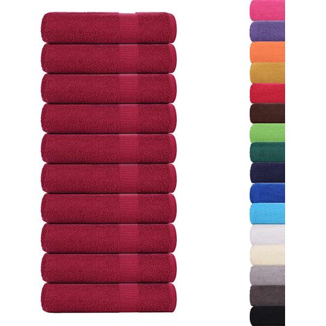 Serviettes de bain FROGN 10pcs bordeaux 100x150cm 360 g/m²