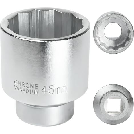 Douille 46mm 3/4" 12 pans, Douille pour clé 3/4 46mm pour clé CR-MO (1/5)
