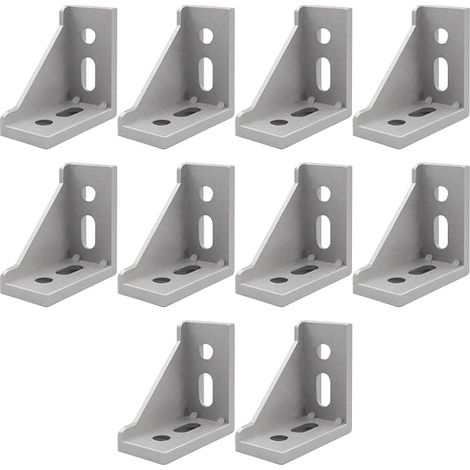 10x Winkel BefestigungEckwinkel, 30x60 Aluminium Winkelverbinder Befestigung Aluprofil Eckwinkel Befestigungsmaterial Winkel Befestigung (1/5)
