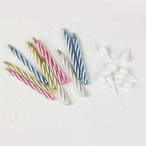 Bougies Magiques Anniversaire - Impossible à Éteindre Lot de Fêtes, Décoration Gâteau, Surprise Enfants, 10 Pièces, Multicolore. (1/4)