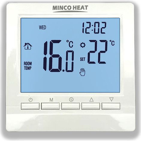 Thermostatregler, 3A programmierbarer digitaler Thermostat - Raumtemperaturregler mit digitalem LCD-Display, blaue Hintergrundbeleuchtung (1/5)
