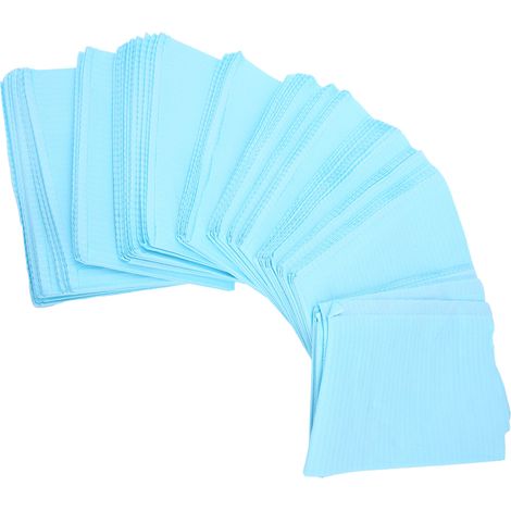 125 bavoirs dentaires jetables super absorbants pour soins dentaires professionnels - Bleu (1/5)
