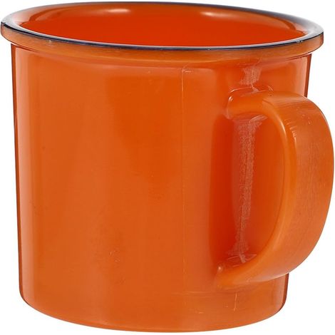 Mug rétro style vintage émaillé avec bord bleu, 35 cl, et le bureau, mug pour l'eau et le café au quotidien (1/5)